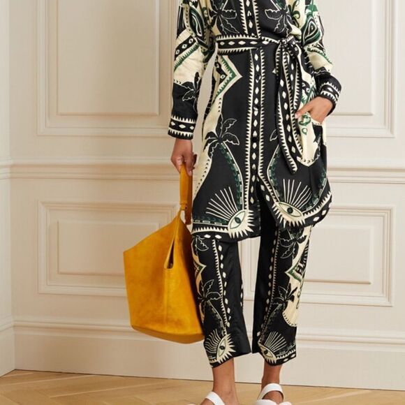 Rare Farm Rio Mystic Scarf Midi Black Shirt Dress Lenzing Wrap Size XS - Picture 4 of 15